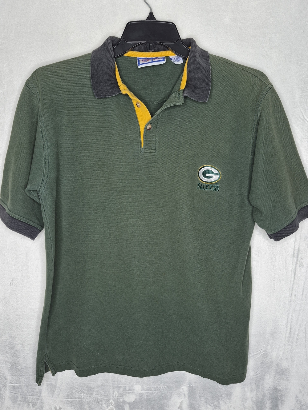 Vintage 90s Logo 7 Green Bay Packers Polo Shirt Mens Medium